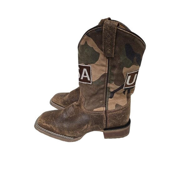 Laredo Men\'s 7969 Bravo USA Camo Cowboy Western Boot Square Toe Size 9D
